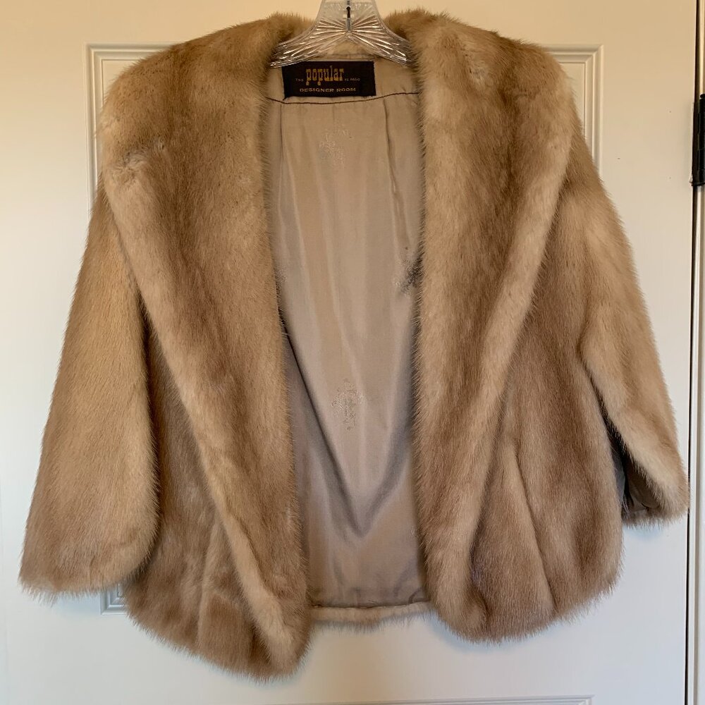 Vintage Mink Cape with Collar and Lapels